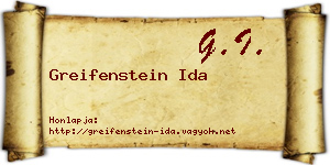 Greifenstein Ida névjegykártya